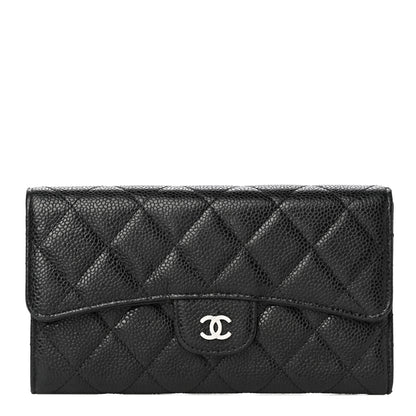 Chanel Caviar Quilted Long Flap Wallet Black 1 of 19