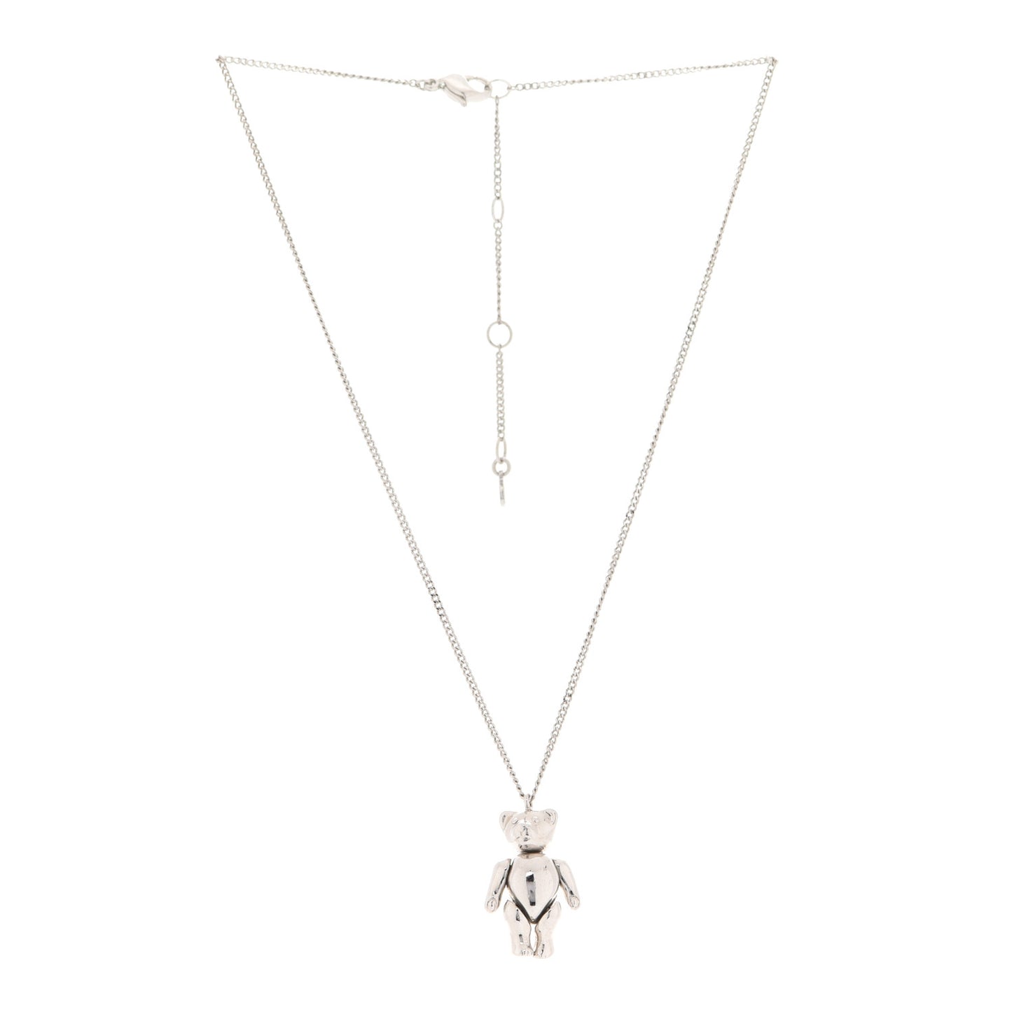 Teddy Bear Necklace Silver