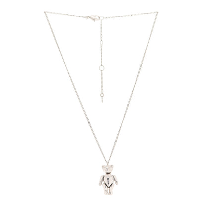 Christian Dior Teddy Bear Necklace Silver 3 of 7