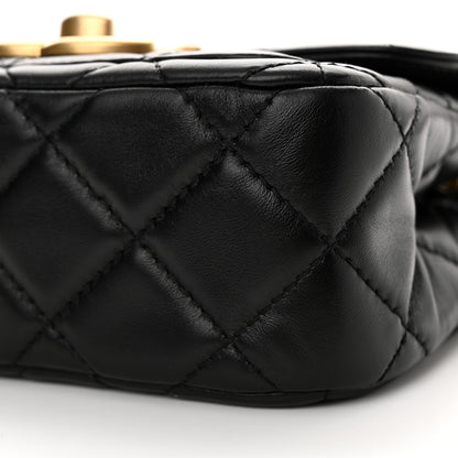 Chanel Shiny Lambskin Quilted Mini Maxi CC Flap Black 10 of 13