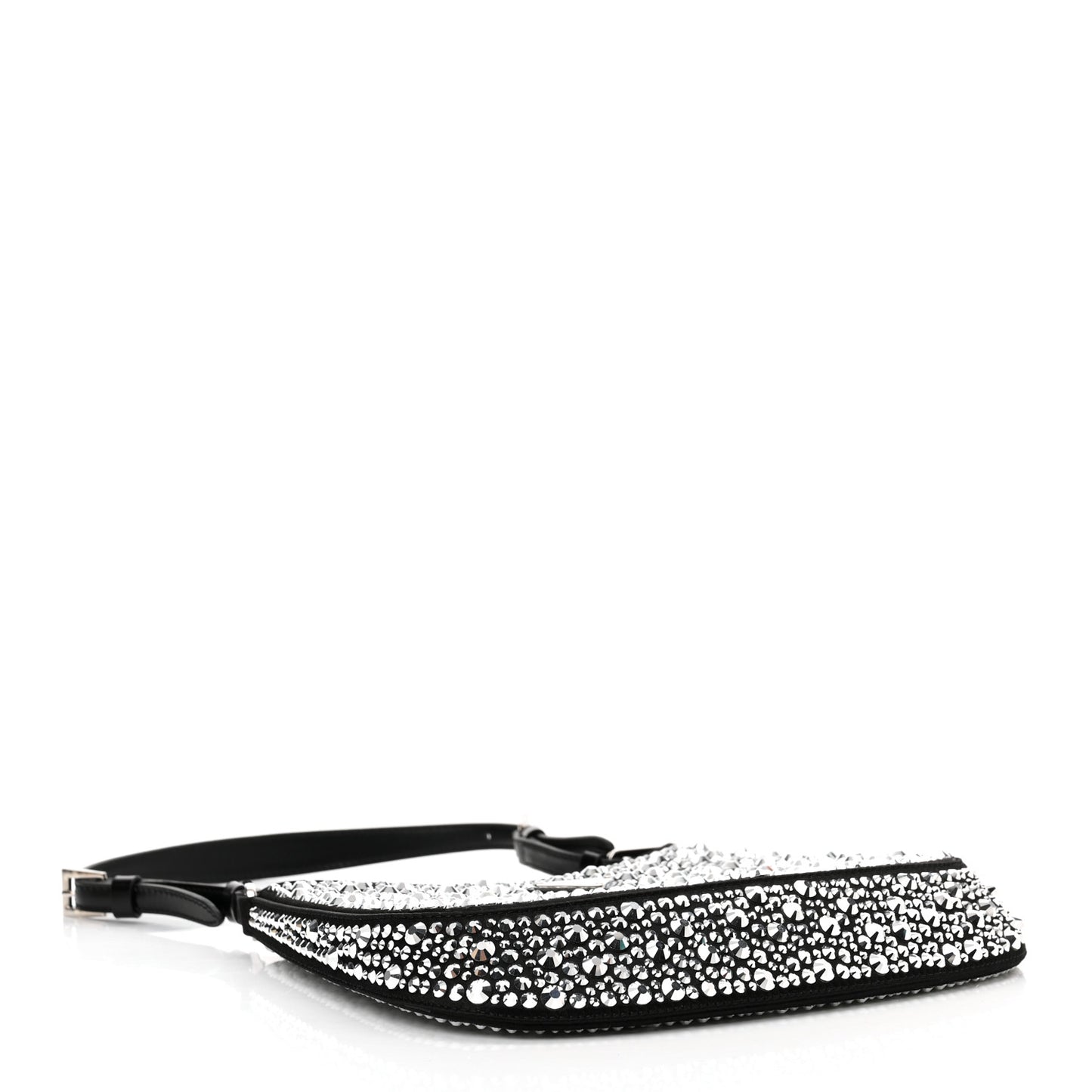 Satin Crystal Cleo Adjustable Strap Shoulder Bag Metal
