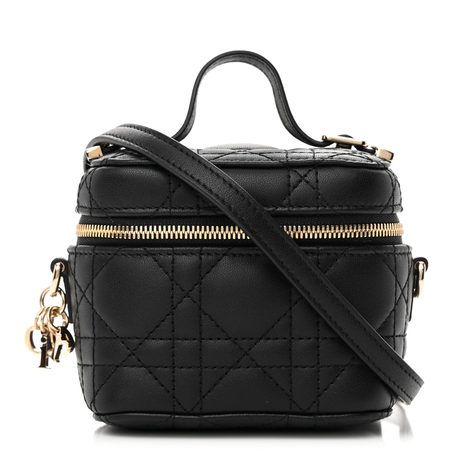 Christian Dior Lambskin Cannage Micro Lady Dior Vanity Case Black 1 of 13