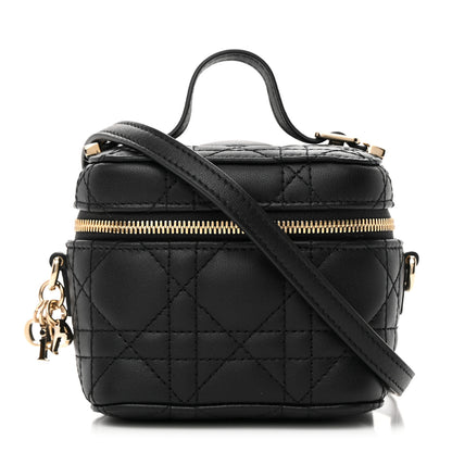 Christian Dior Lambskin Cannage Micro Lady Dior Vanity Case Black 1 of 13