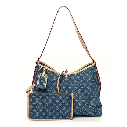 Louis Vuitton Monogram Denim CarryAll MM Blue 3 of 12