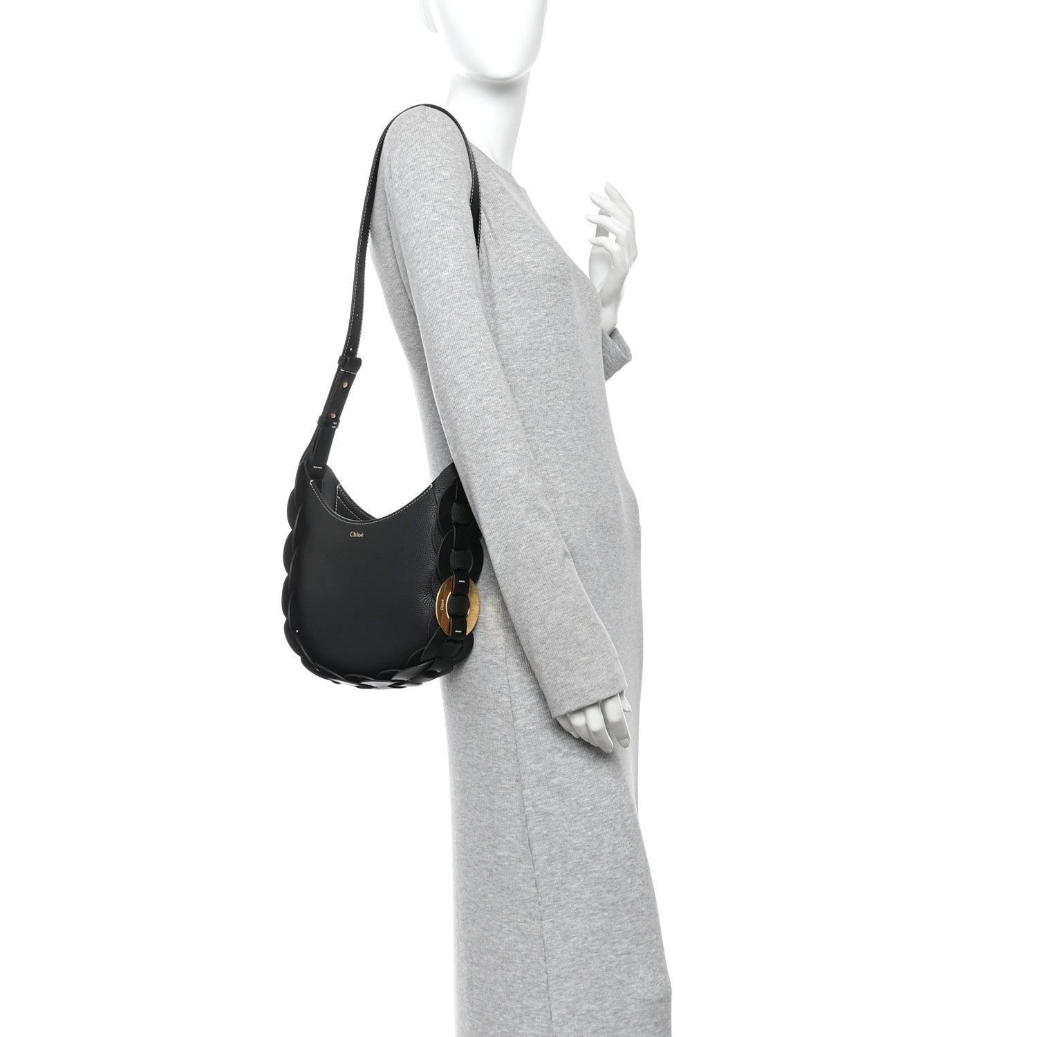 Chloe Small Grain Smooth Calfskin Small Darryl Hobo Black 3 of 10