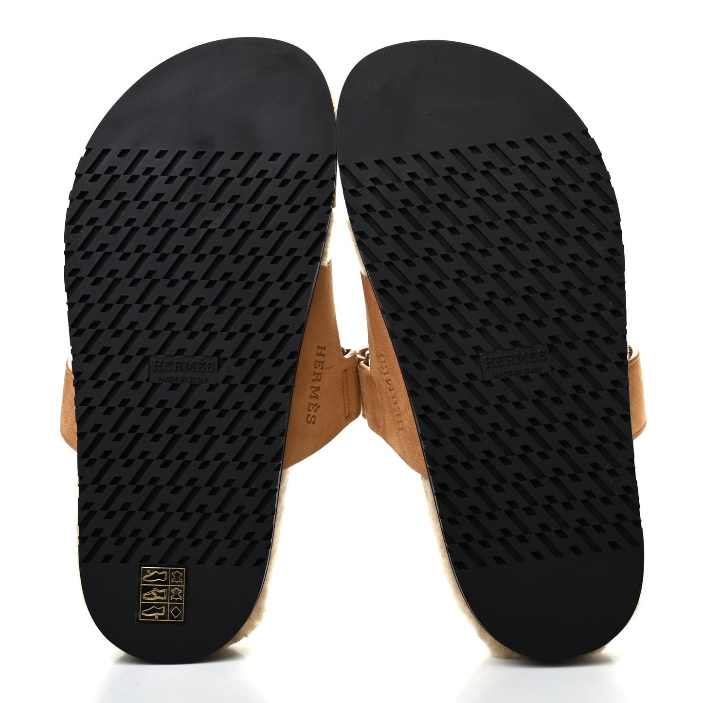 Suede Goatskin Woolskin Womens Chypre Sandals 38 Golden Beige