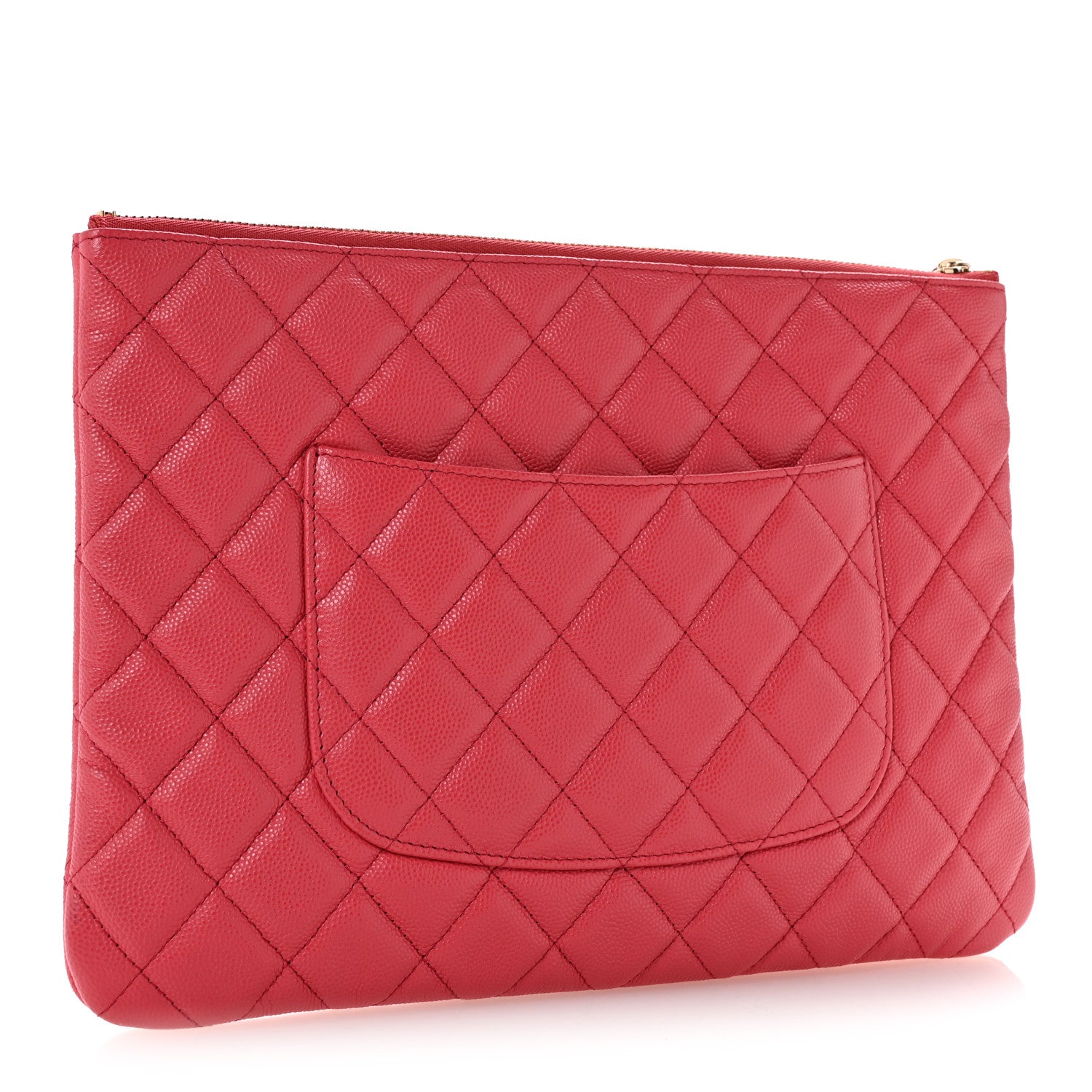 Chanel Caviar Quilted Medium Cosmetic Case Dark Pink 3 of 8