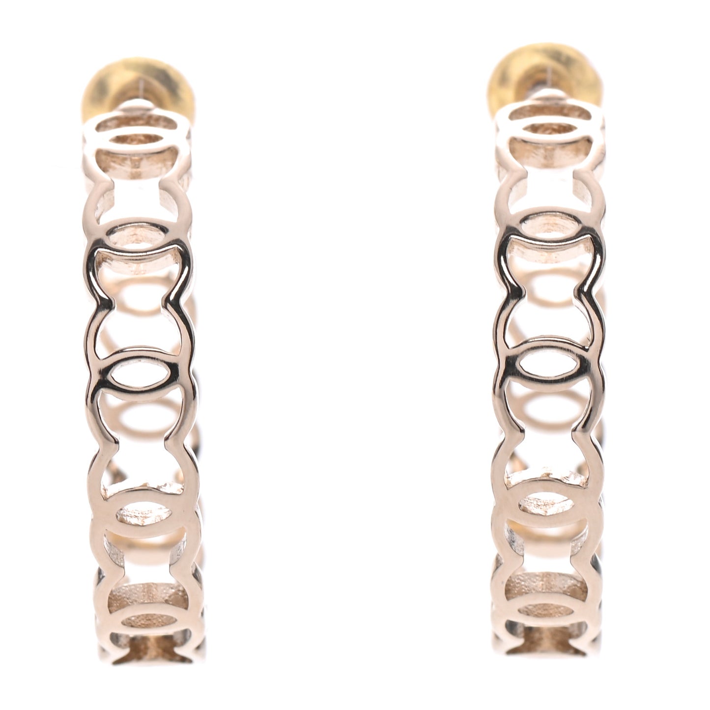 Metal CC Hoop Earrings Gold