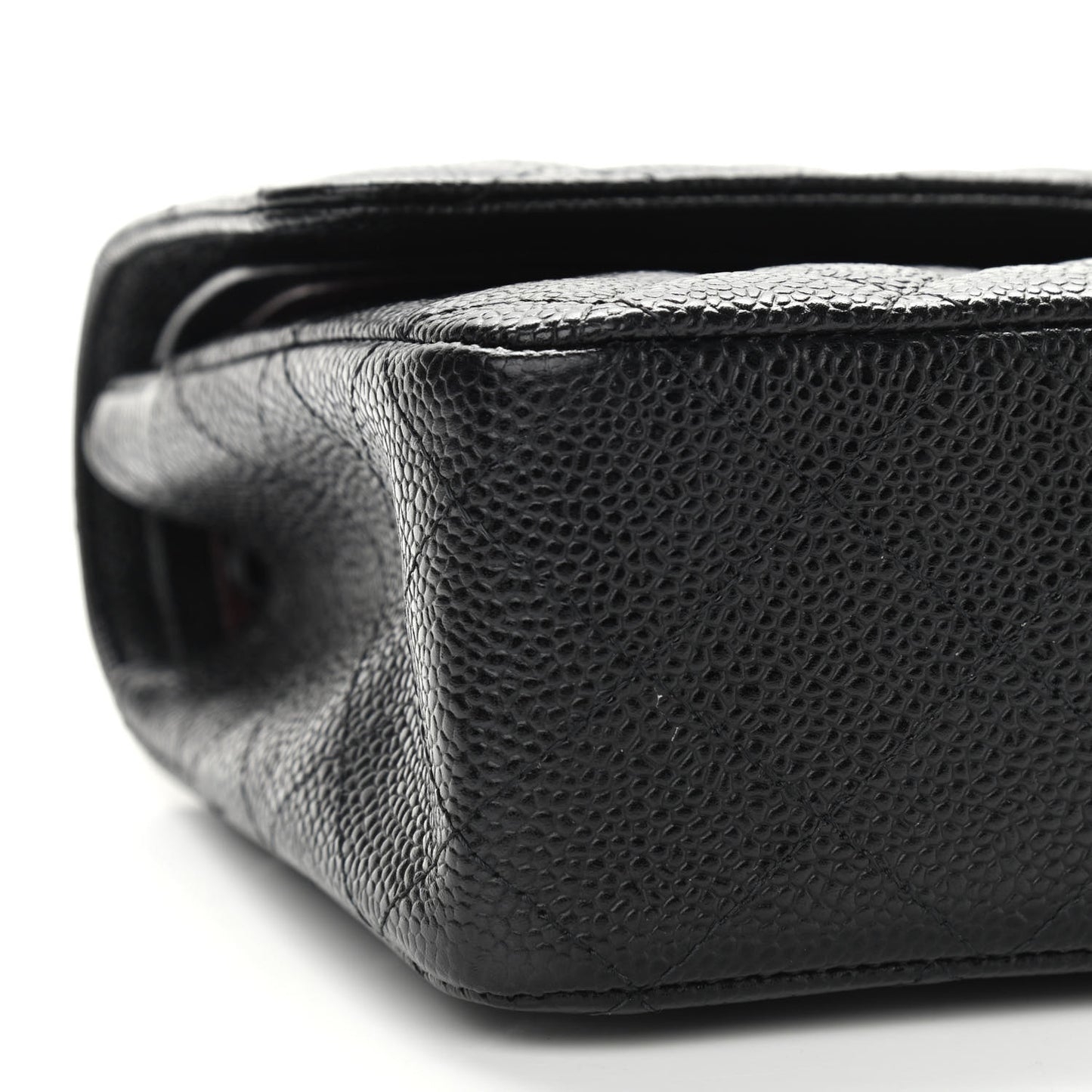Caviar Quilted Medium Double Flap Black