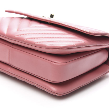 Chanel Lambskin Chevron Quilted Small Trendy CC Dual Handle Flap Bag Light Pink 9 of 10