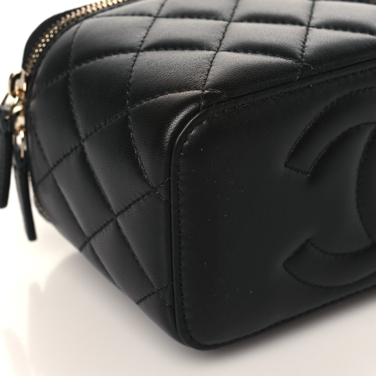 Chanel Lambskin Quilted Small Pearl Crush Vanity Case With Chain Black 8 of 10