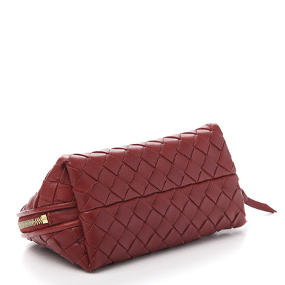 Bottega Veneta Nappa Intrecciato Cosmetic Pouch Red 4 of 10