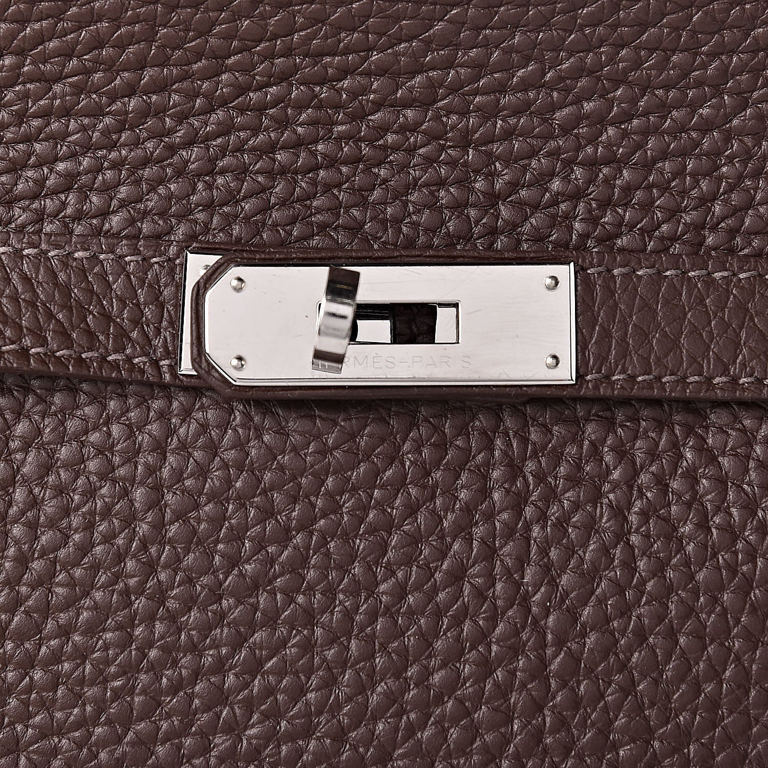 Hermes Taurillon Clemence Jypsiere 28 Chocolate 10 of 11
