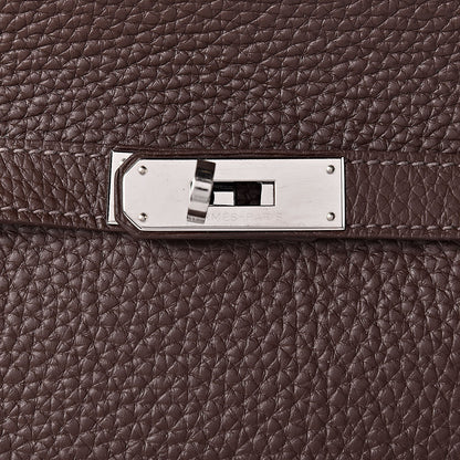 Hermes Taurillon Clemence Jypsiere 28 Chocolate 10 of 11