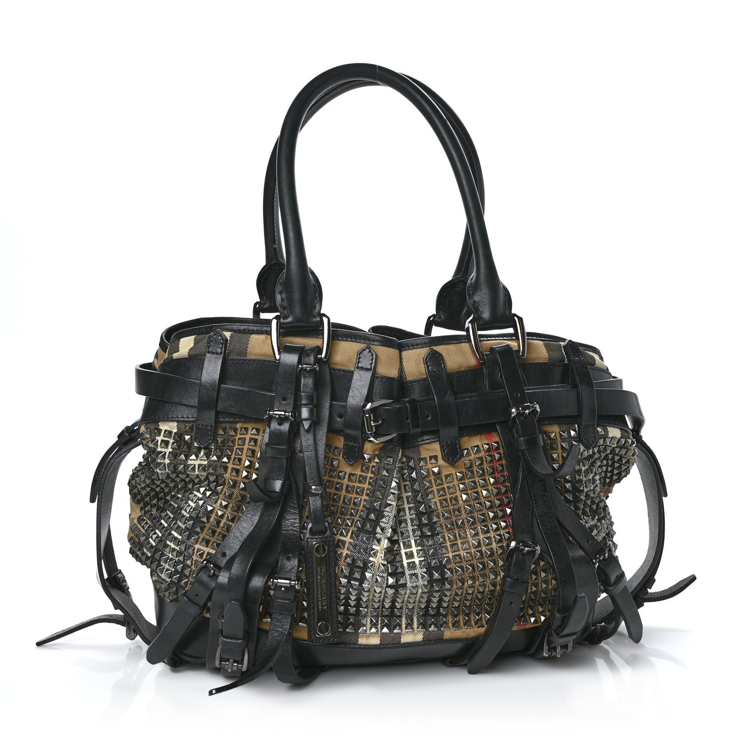 Calfskin House Check Studded Rowan Black