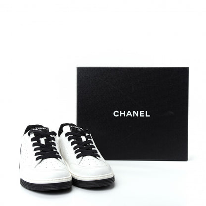 Chanel Calfskin Womens Logo Sneakers 40 Black White 11 of 11