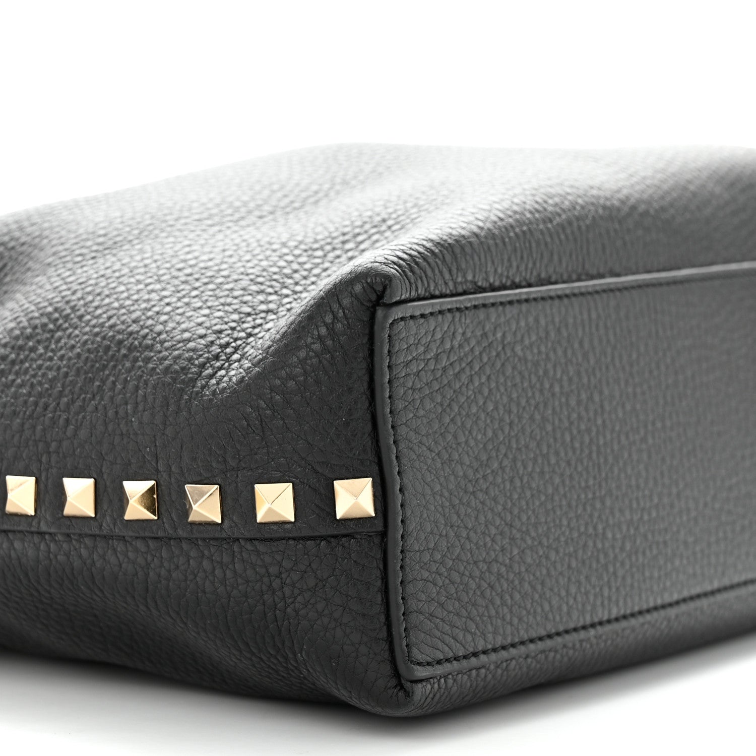 Valentino Garavani Grained Calfskin Small Rockstud Flip Lock Tote Black Rose Quartz 9 of 12