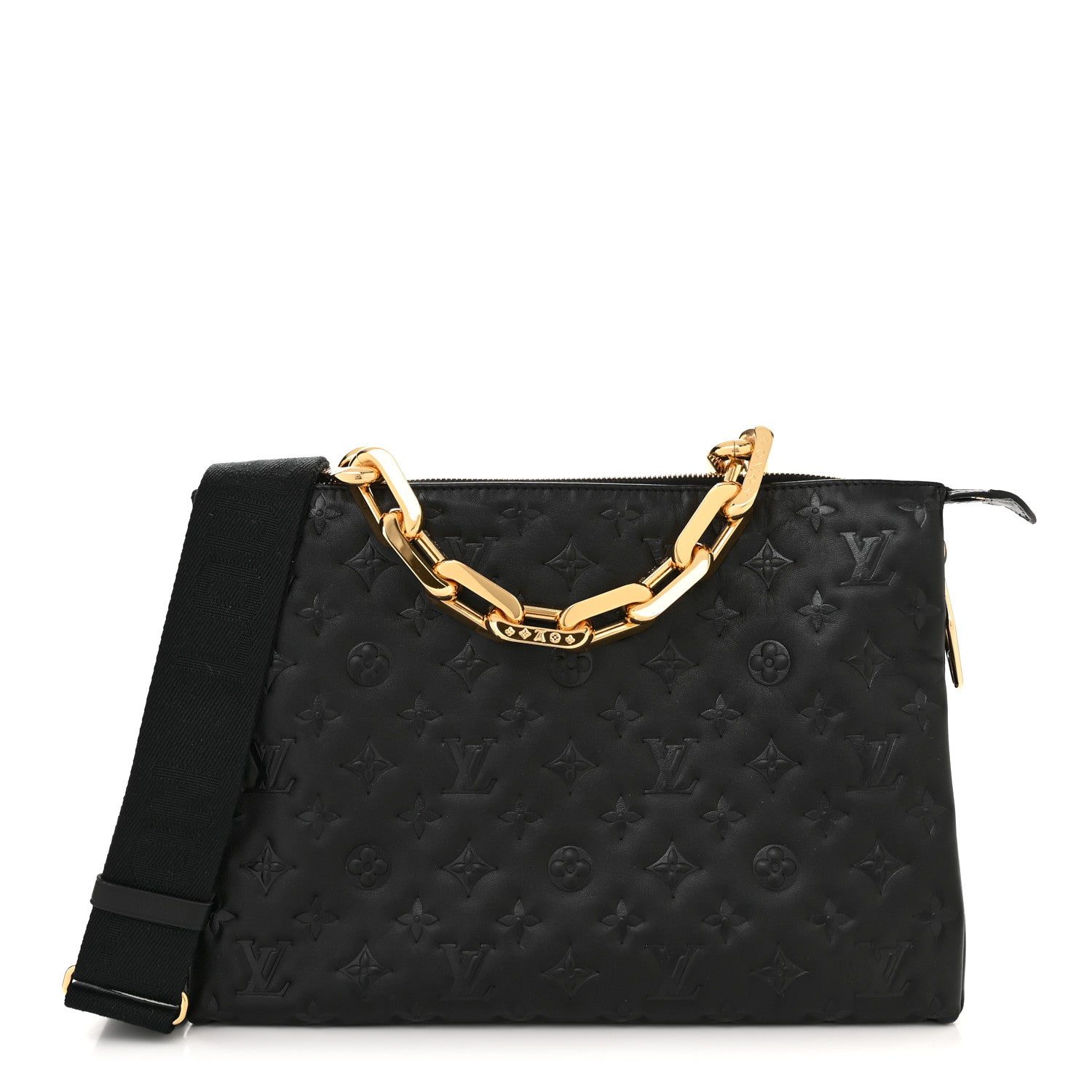 Louis Vuitton Lambskin Embossed Monogram Coussin MM Black 1 of 13