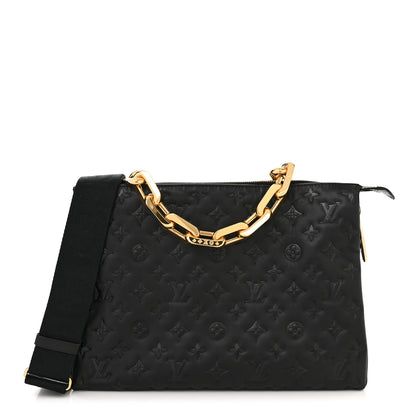 Louis Vuitton Lambskin Embossed Monogram Coussin MM Black 1 of 13