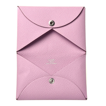 Hermes Epsom Calvi Card Case Mauve Sylvestre 5 of 7