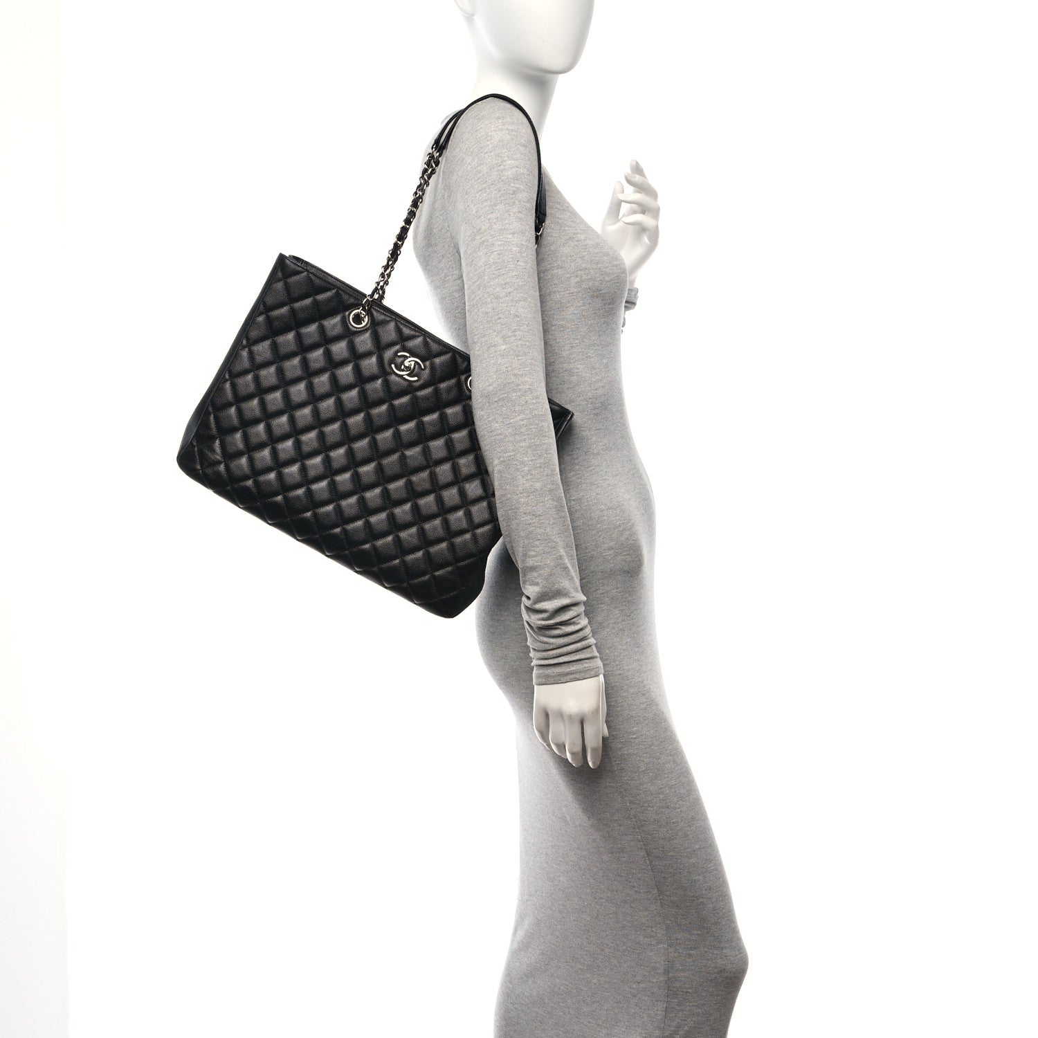Chanel Caviar Quilted Large Shopping Tote Black 2 of 10
