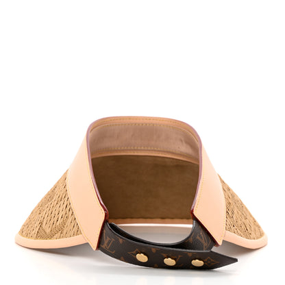 Louis Vuitton Calfskin Raffia Monogram Strawgram Visor Natural 6 of 10