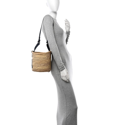 Celine Raffia Calfskin Triomphe Medium Panier Navy Blue 2 of 11