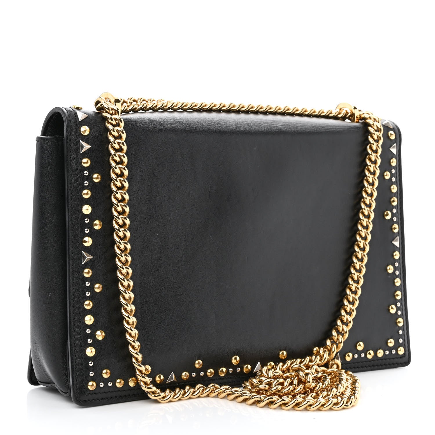 Salvatore Ferragamo Calfskin Studded Vara Bow Bag Black 2 of 13