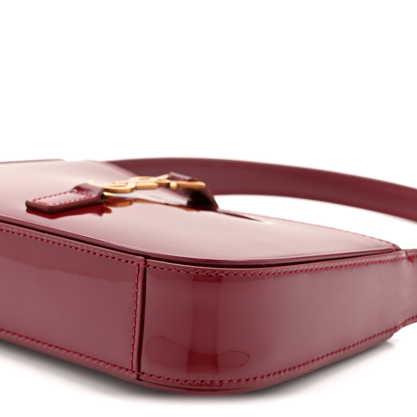Patent Calfskin Le 5 A 7 Mini Hobo Red Grenat