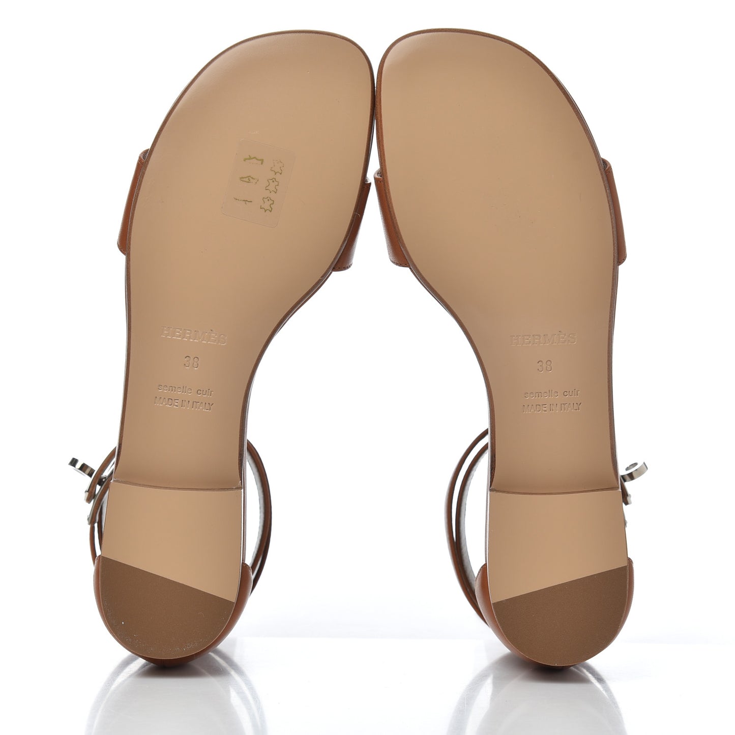 Heritage Calfskin Baia Sandals 38 Naturel