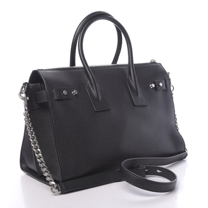 Saint Laurent Grained Calfskin Small Supple Sac De Jour Duffle Black 3 of 9