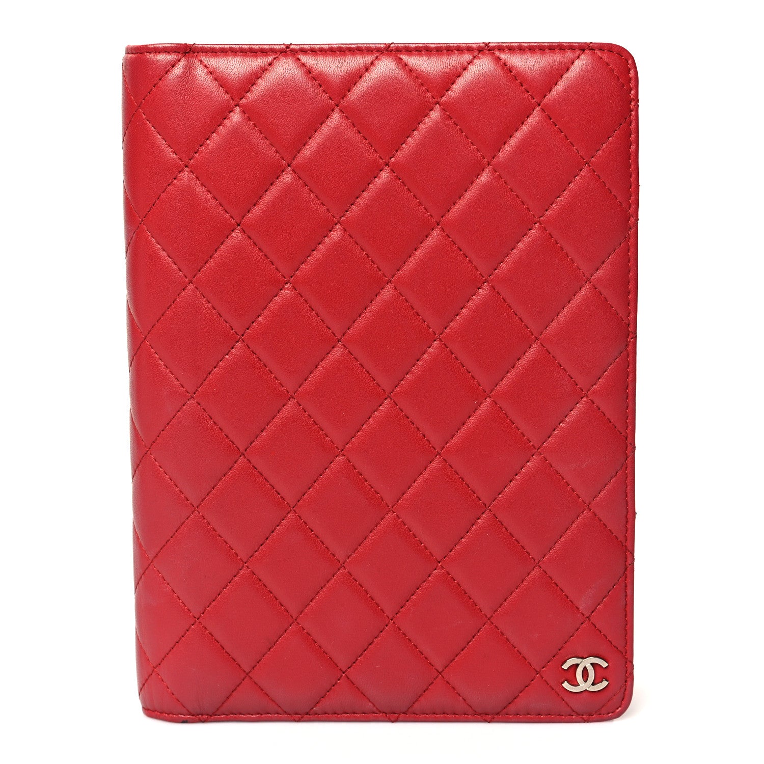 Chanel Lambskin Quilted Large Agenda Cover Red 1 of 10