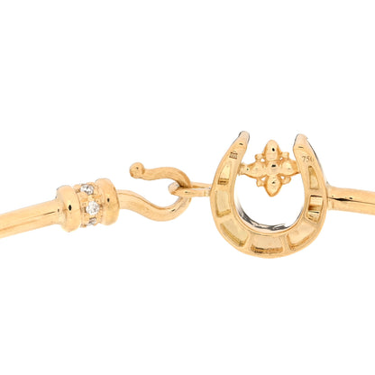 Temple St. Clair 18K Yellow Gold Diamond Horseshoe Bangle Bracelet 3 of 3