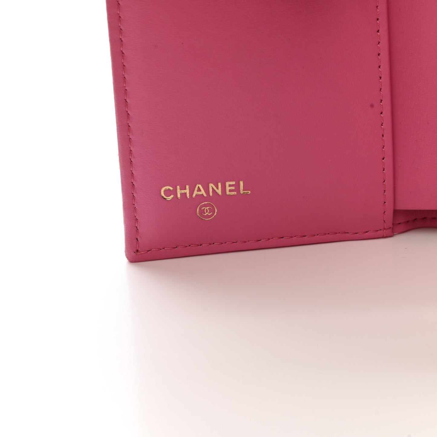 Caviar Quilted Compact Flap Wallet Pink