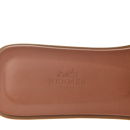 Hermes Box Calfskin Oran Sandals 38.5 Gold 8 of 11