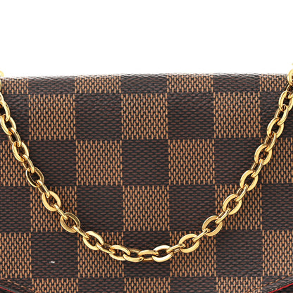 Louis Vuitton Damier Ebene Pochette Felicie Chain Wallet 8 of 13