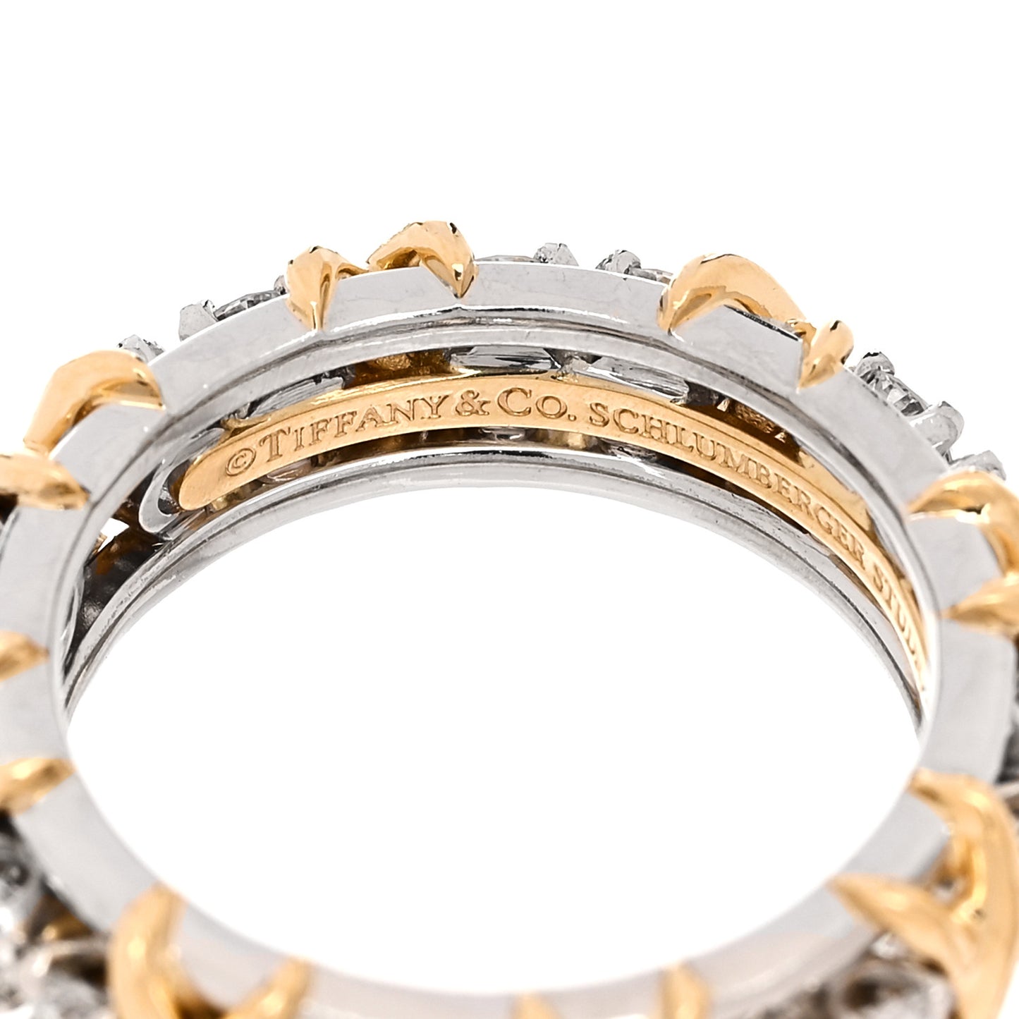 Platinum 18K Yellow Gold Diamond Schlumberger Sixteen Stone Ring 52 6