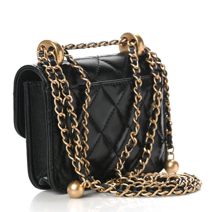 Chanel Calfskin Quilted Perfect Fit Coin Purse With Chain Black 3 of 12