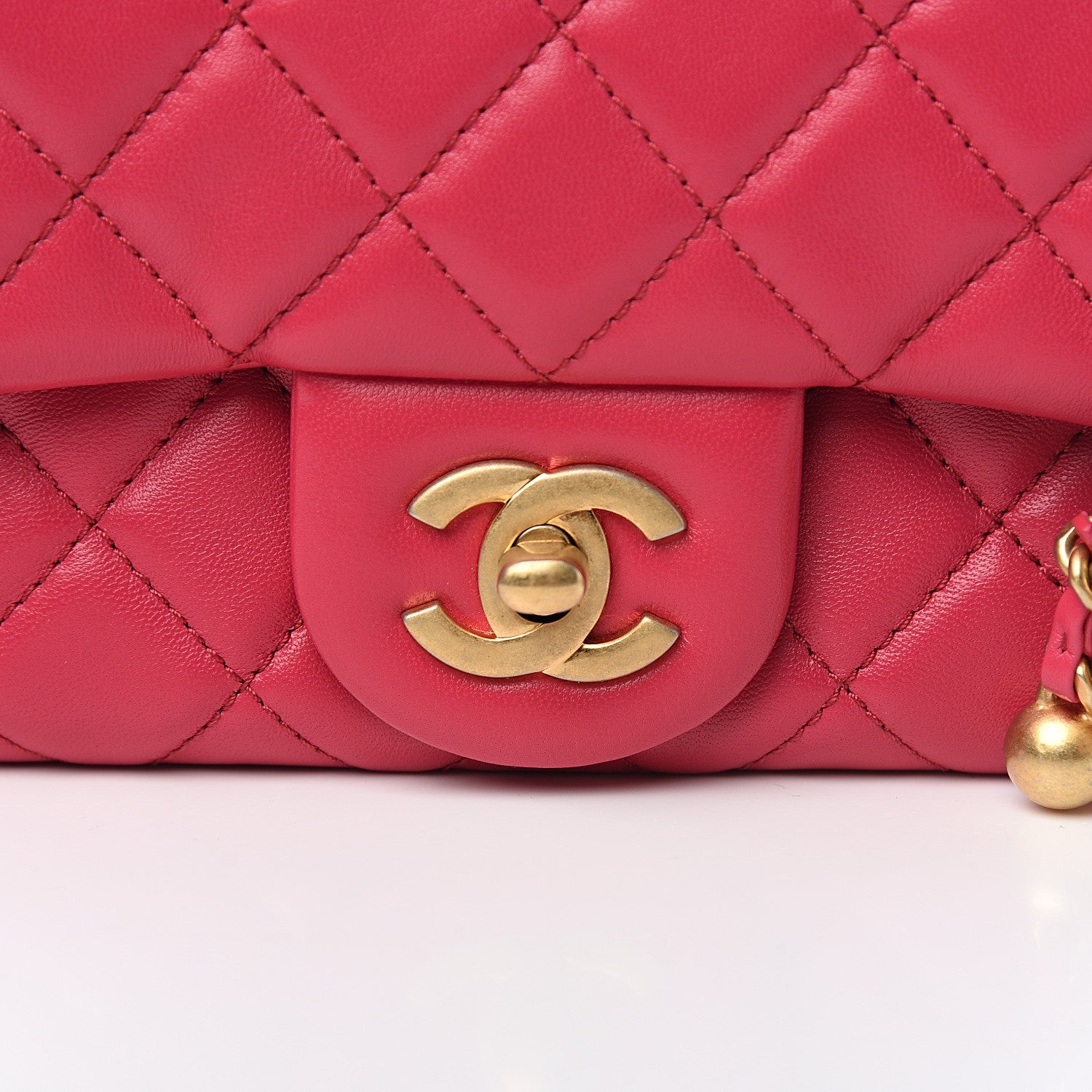 Chanel Lambskin Quilted Pearl Crush Mini Flap Pink 9 of 9