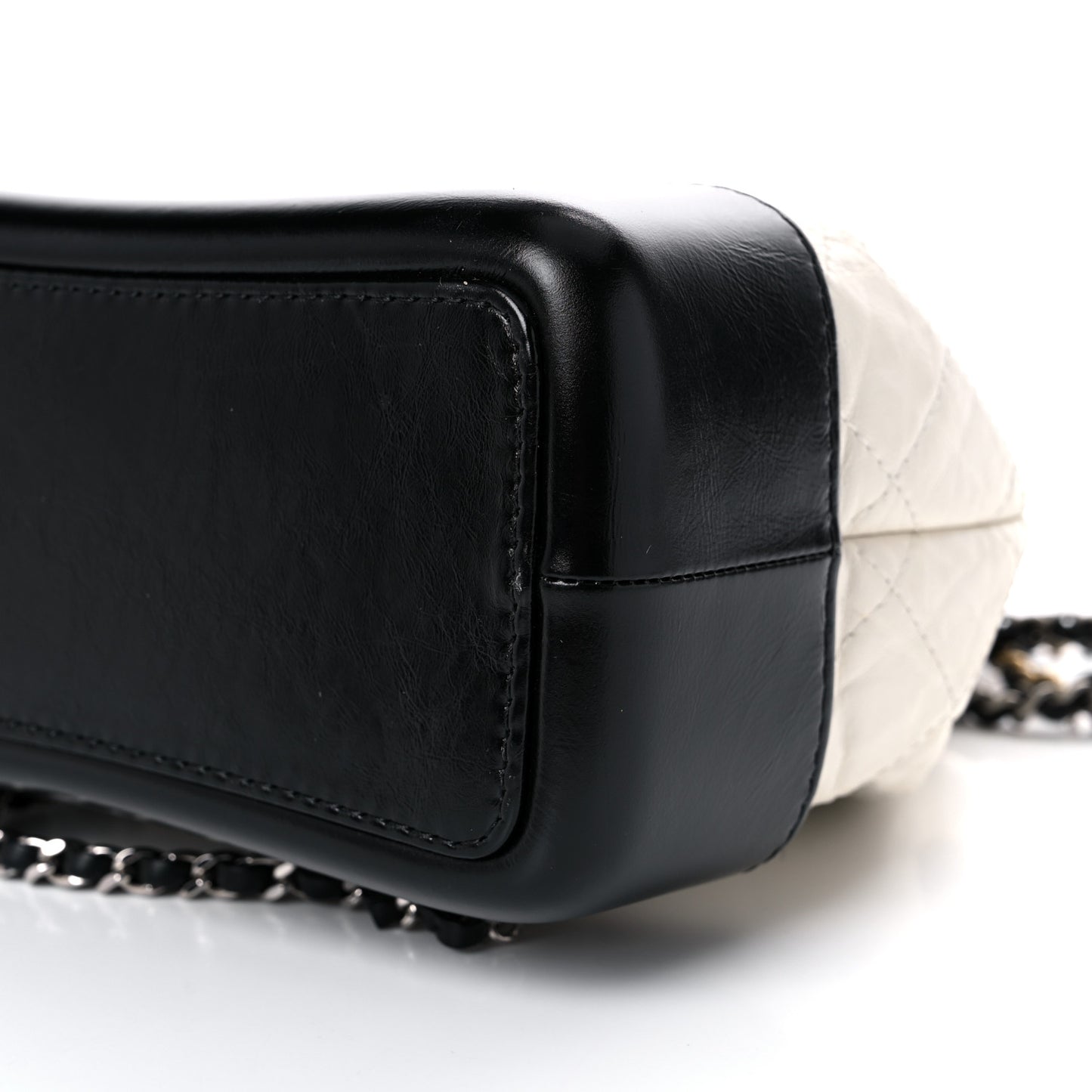 Aged Calfskin Quilted Small Gabrielle Backpack Black White