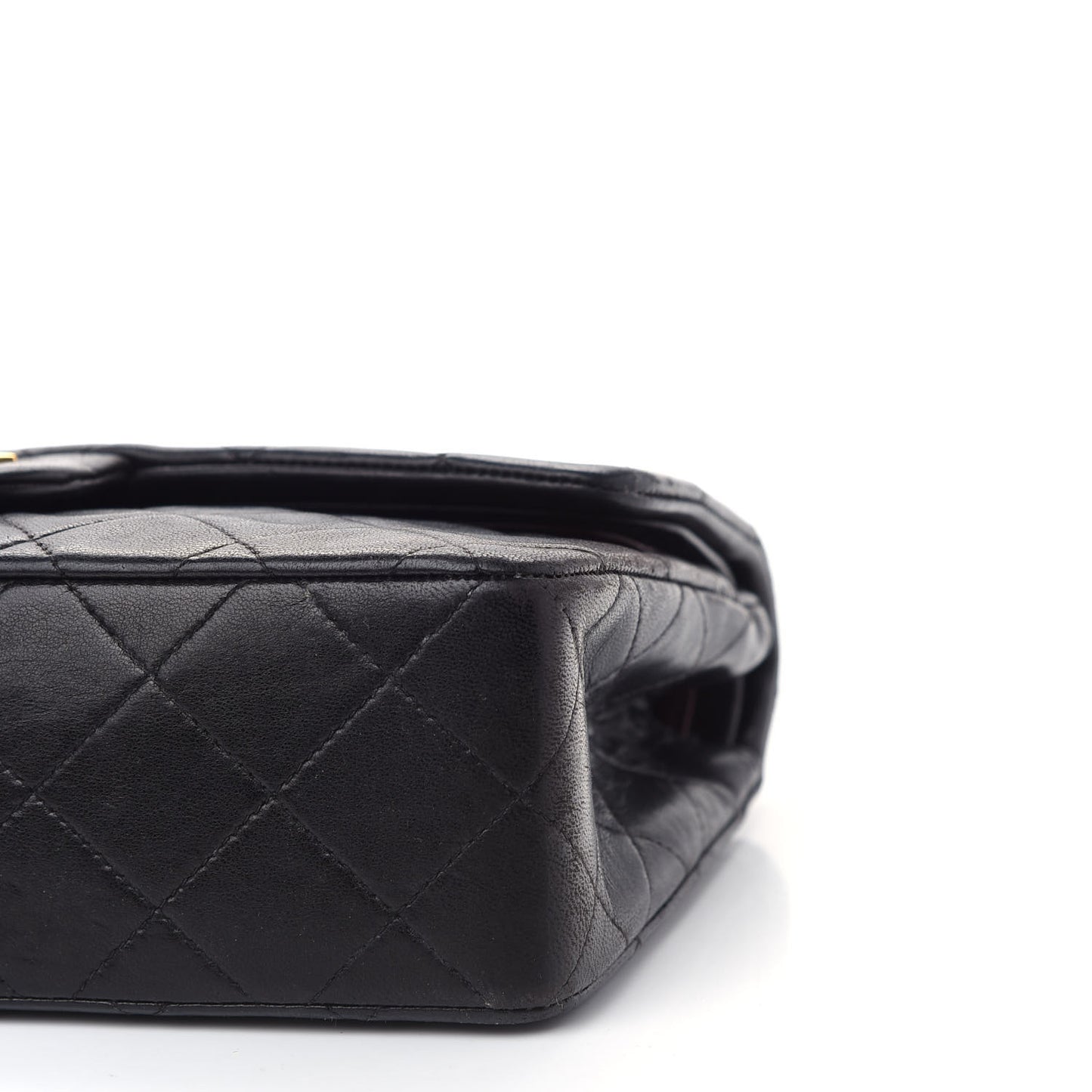 Lambskin Quilted Small Double Flap Black
