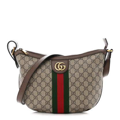 Gucci GG Supreme Monogram Web Small Ophidia Half Moon Hobo Brown 1 of 10