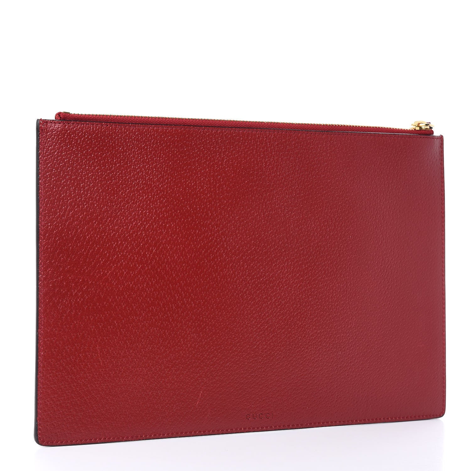 Gucci GG Supreme Monogram Tian Large Zip Pouch Beige Multicolor Red 3 of 8