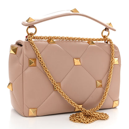 Valentino Garavani Nappa Large Roman Stud Shoulder Bag Rose Cannelle 3 of 9