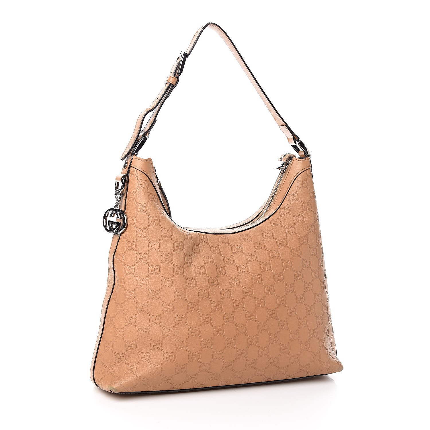 Gucci Guccissima GG Charm Hobo Beige 3 of 14