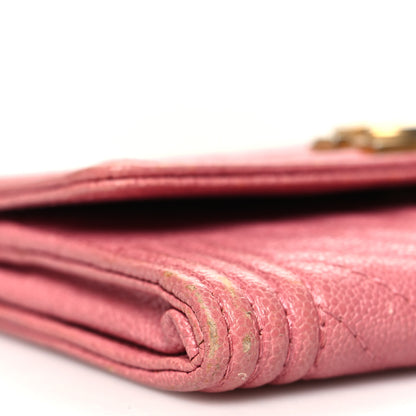 Chanel Caviar Chevron Quilted Boy Flap Card Holder Wallet Light Pink 10 of 14
