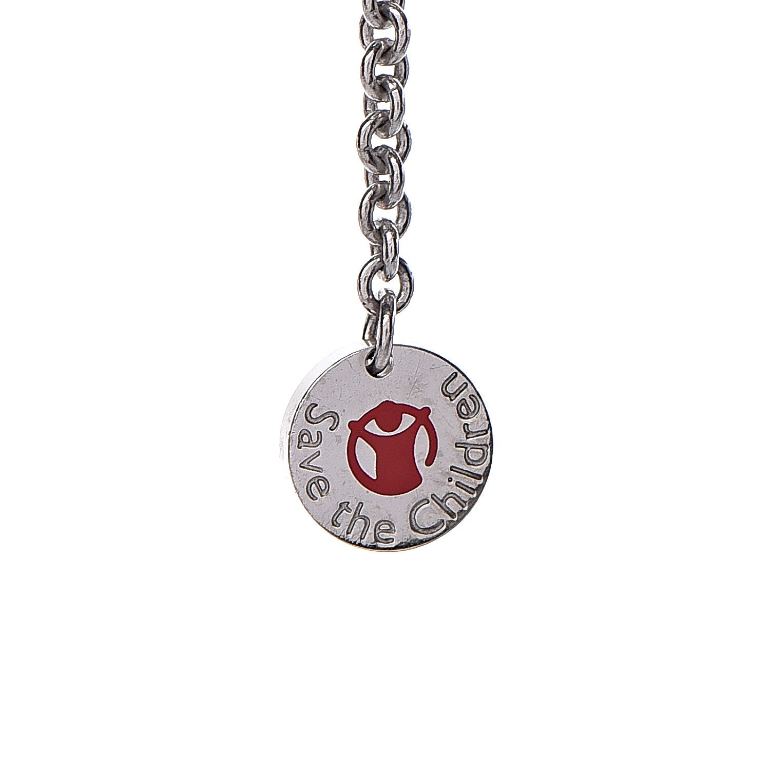 Bulgari Sterling Silver Ceramic Save The Children Pendant Necklace 5 of 6