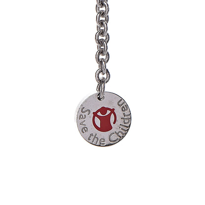Bulgari Sterling Silver Ceramic Save The Children Pendant Necklace 5 of 6