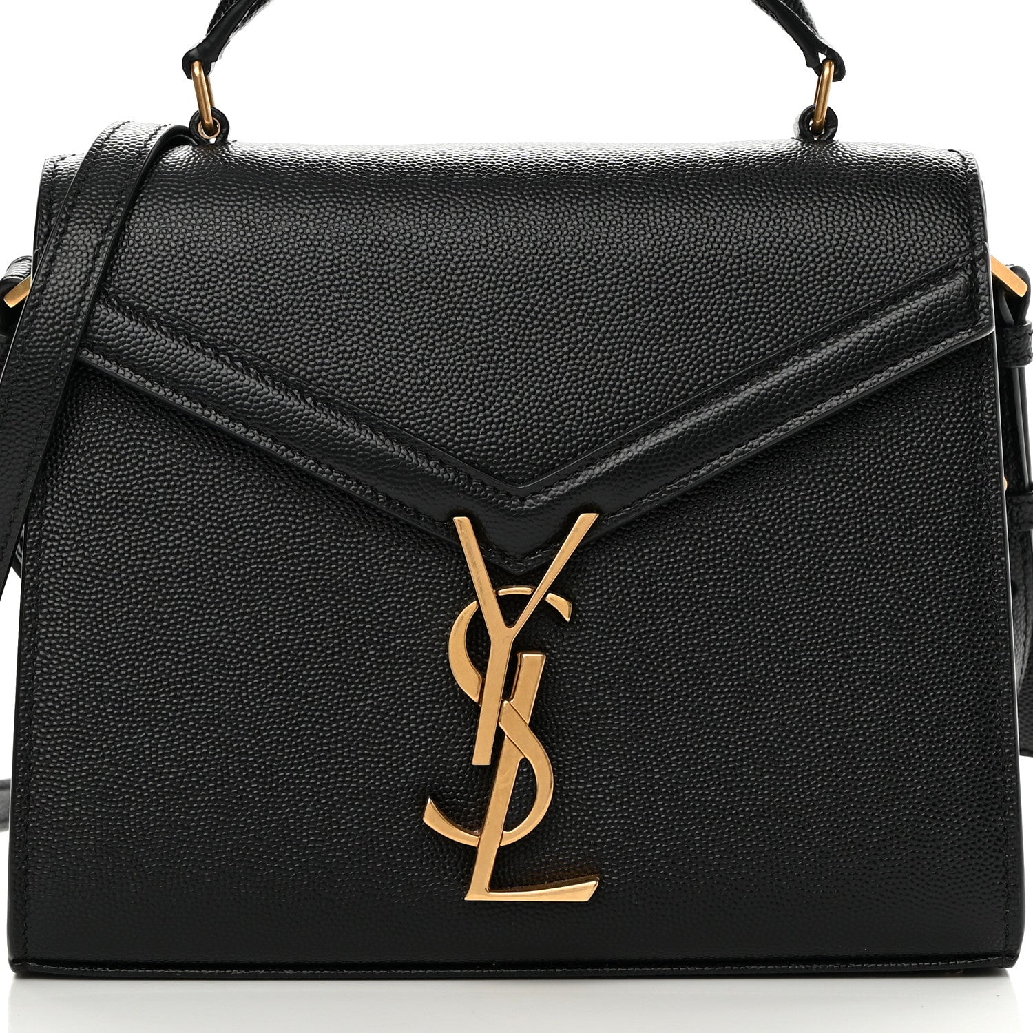 Saint Laurent Grain de Poudre Mini Classic Monogram Cassandra Top Handle Black 8 of 9