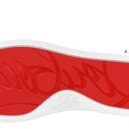 Christian Louboutin Glitter Metallic Calfskin Spikes Vieira 2 Flat Sneakers 37 Silver 6 of 10